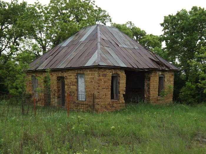 Abandoned hand-built house