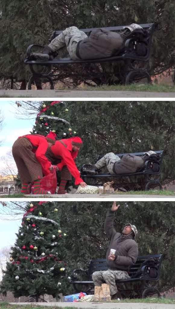Christmas Elves surprise homeless
