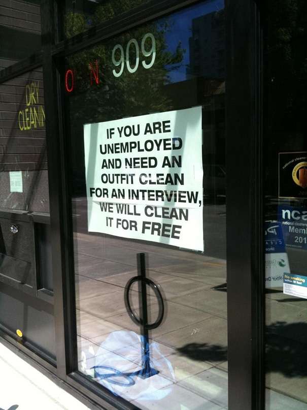 Free dry clean for jobless