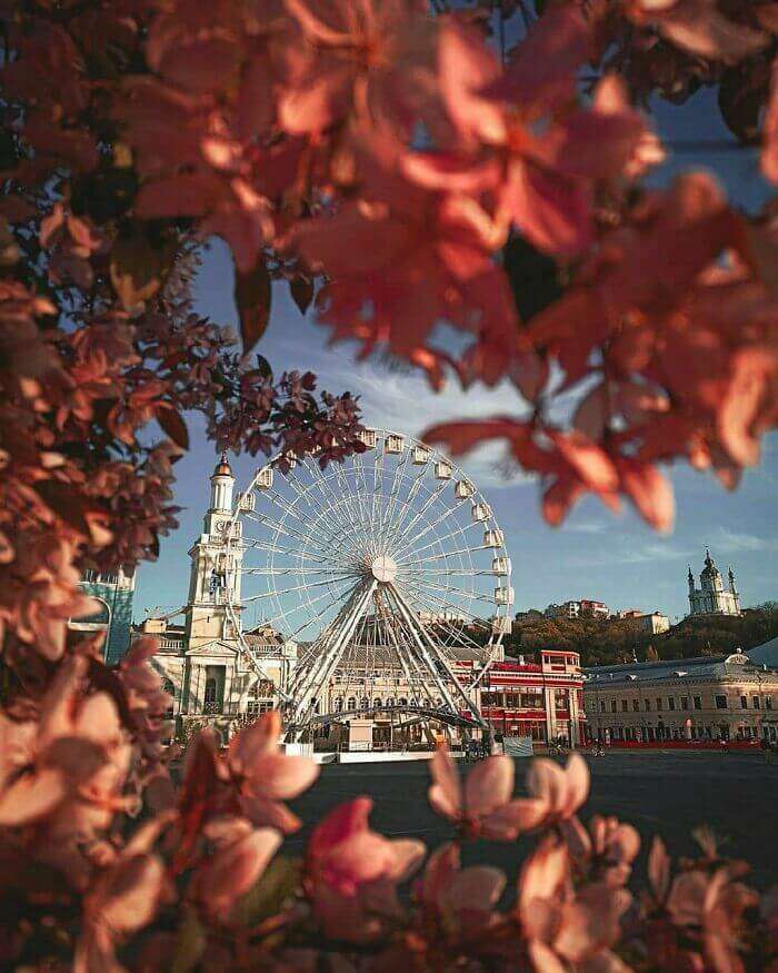 spring season in Kyiv, Ukraine