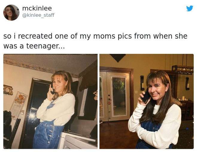 daughter recreates mother's photos