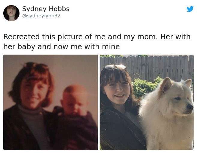 daughters are recreating their moms pictures with their dads help