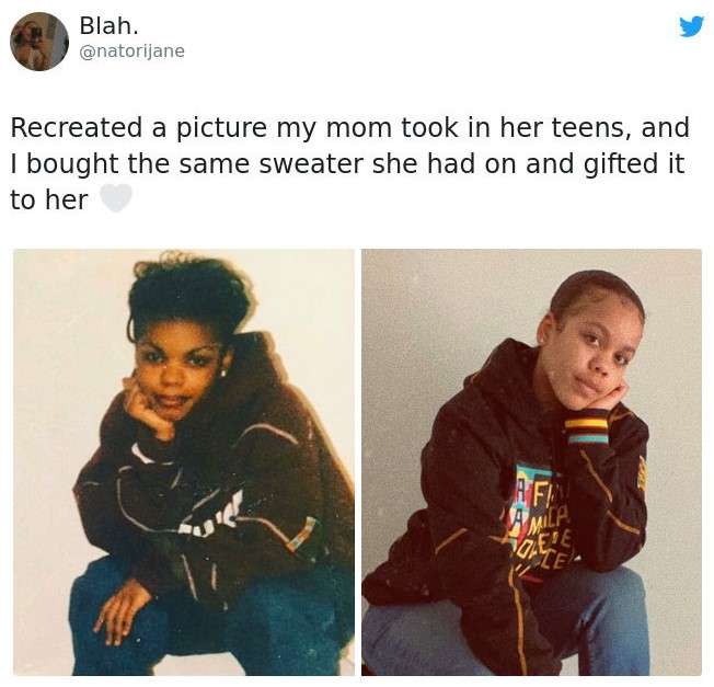 daughter's are recreating their mom's pictures