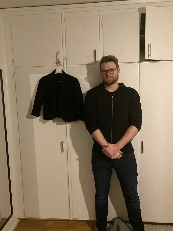 Accidentally, my Husband's Jacket has been ripped. Husband To Scale