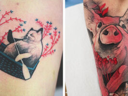 animal tattoos,polish tattoo artist,joanna swirska,lion tattoo,goat tattoo,bear cat tattoo
