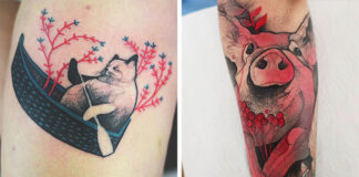 animal tattoos,polish tattoo artist,joanna swirska,lion tattoo,goat tattoo,bear cat tattoo