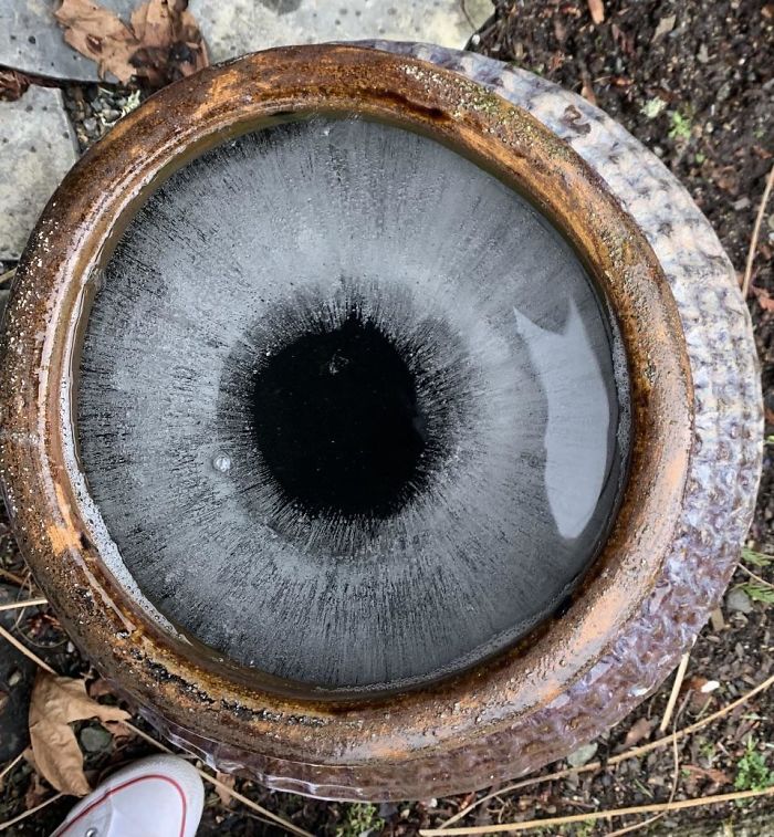 It is not a giant eye. It is ice.