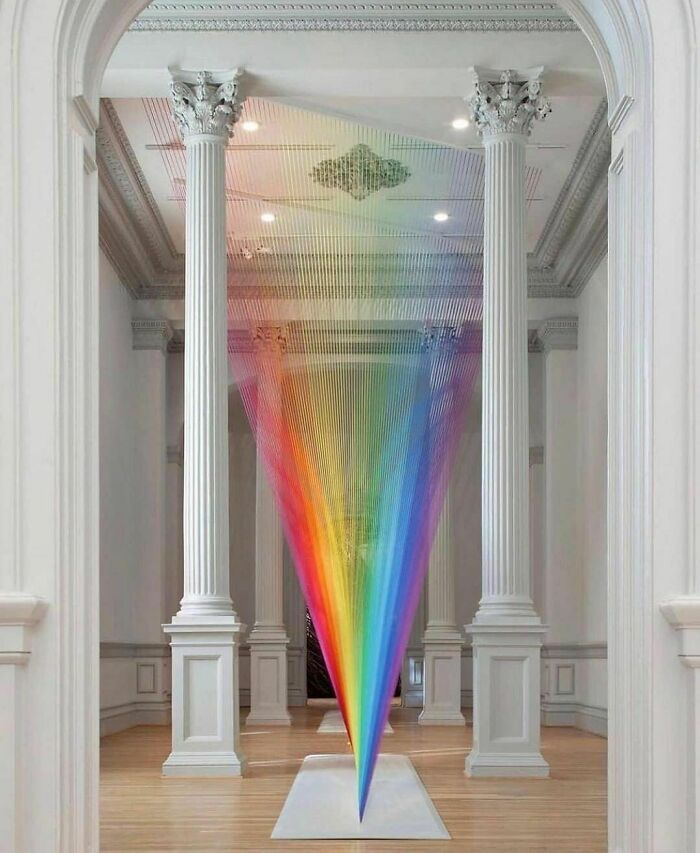 Spectrums of light thread installations by Gabrieldawe