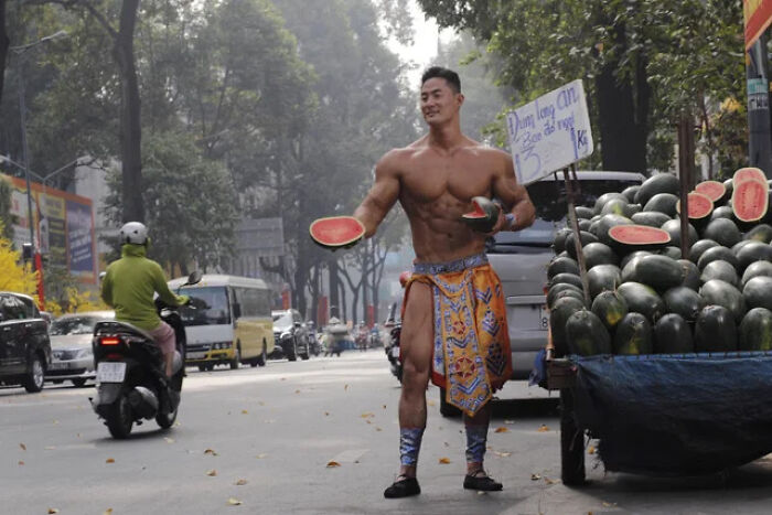 A street vendor in Vietnam