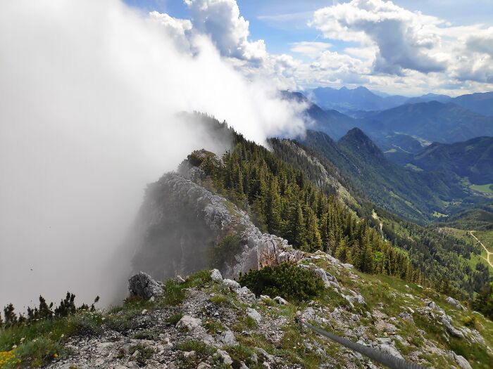 We hiked to this mountain for about 3 hours to get a picture of our village; our village is on the left side