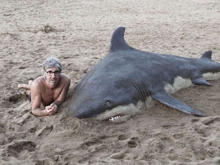 whale sand sculpture